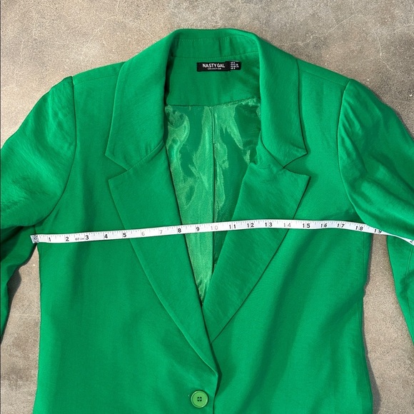 NWOT Nasty Gal Textured Green Blazer - Picture 7 of 10